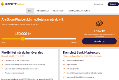 Komplett Bank Screenshot