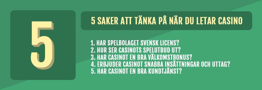 5 saker att tänka på när du letar casino