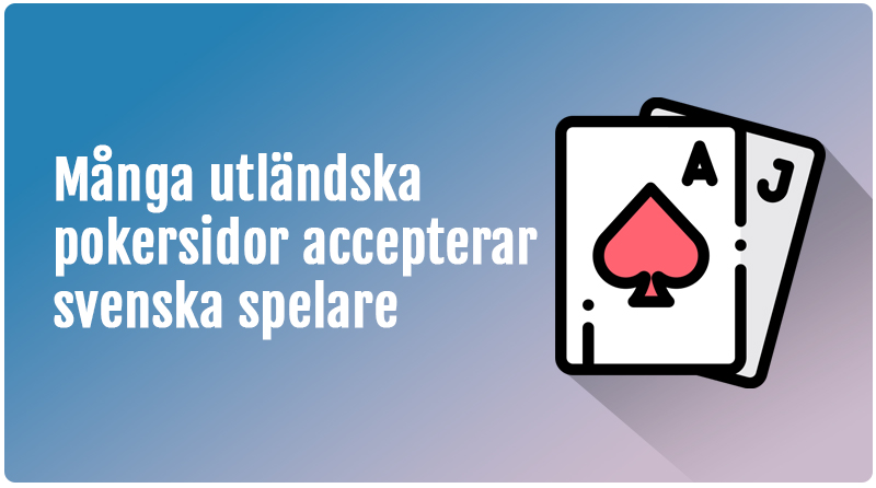 Utländska pokersidor accepterar svenska spelare