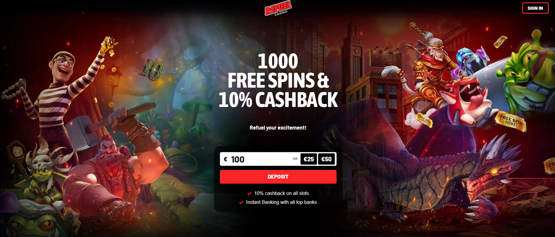 Refuel Casino Screenshot